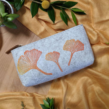 Load image into Gallery viewer, Ginkgo Zipper Pouch in Heather Gray