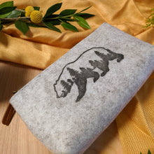 Load image into Gallery viewer, Bear Zipper Pouch in Heather Gray