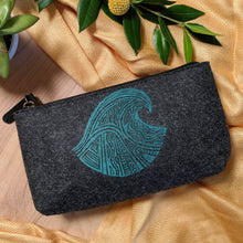 Load image into Gallery viewer, Wave Zipper Pouch in Slate Gray