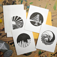 Load image into Gallery viewer, California Scenery Cards in Black