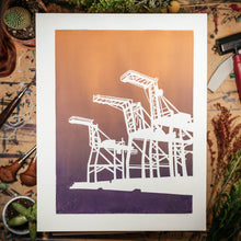 Load image into Gallery viewer, Port of Oakland | 11x14" Print in Plum/Peach