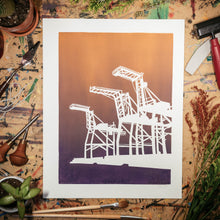 Load image into Gallery viewer, Port of Oakland | 11x14" Print in Plum/Peach