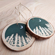 Load image into Gallery viewer, Forest Moon Wood Slice Ornament
