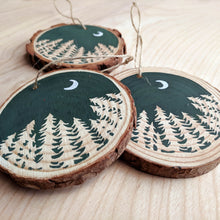 Load image into Gallery viewer, Forest Moon Wood Slice Ornament
