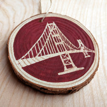 Load image into Gallery viewer, Golden Gate Wood Slice Ornament
