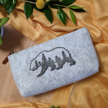 Load image into Gallery viewer, Bear Zipper Pouch in Heather Gray
