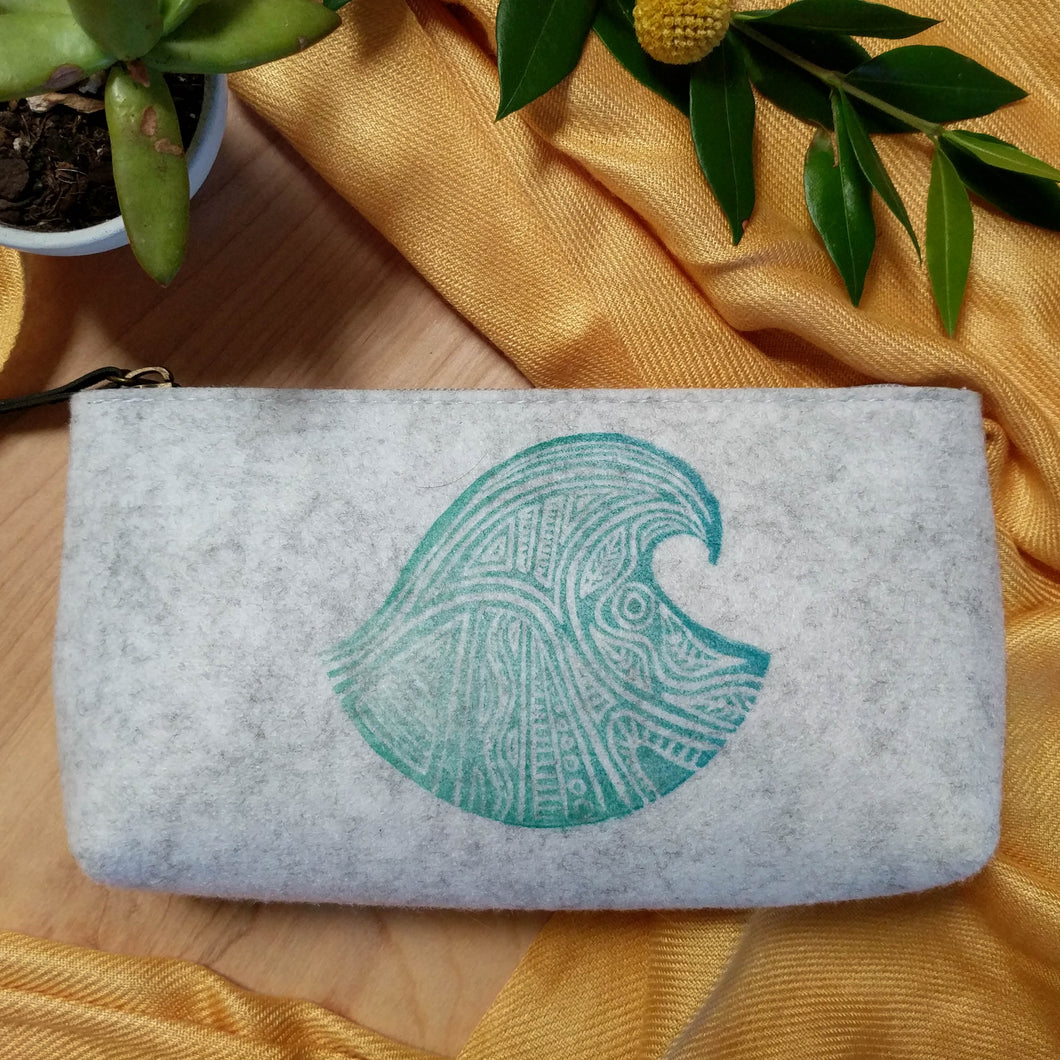 Wave Zipper Pouch in Heather Gray