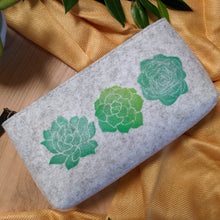 Load image into Gallery viewer, Succulent Zipper Pouch in Heather Gray
