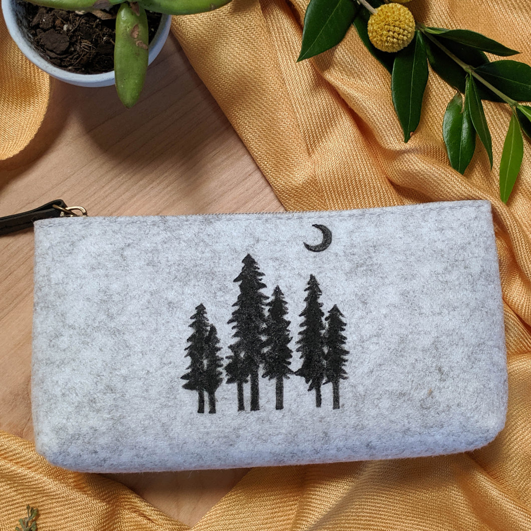 Tree Pouch in Heather Gray